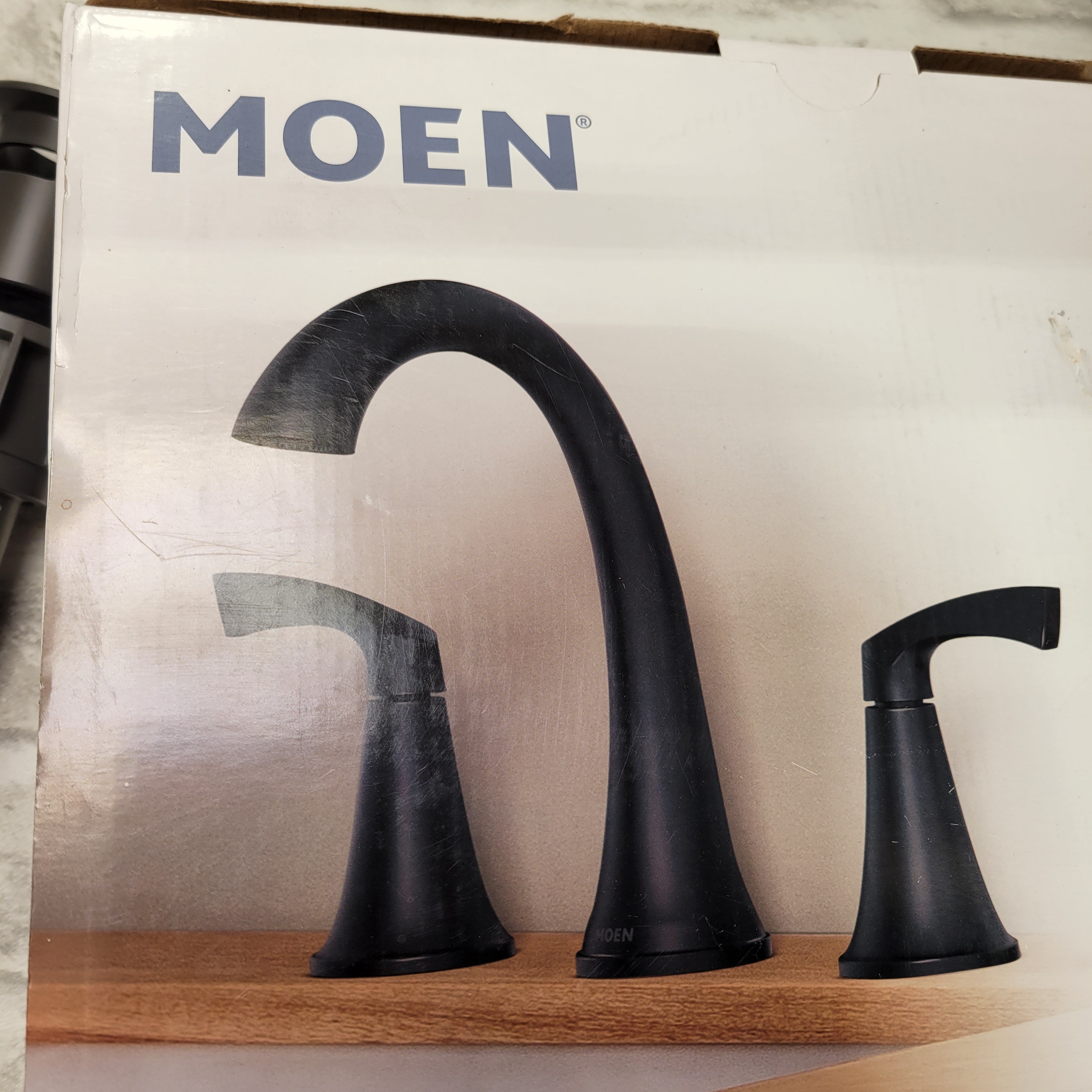 MOEN Korek 8 in. Widespread High-Arc Bathroom Faucet with Valve, Matte Black (7629454213358)